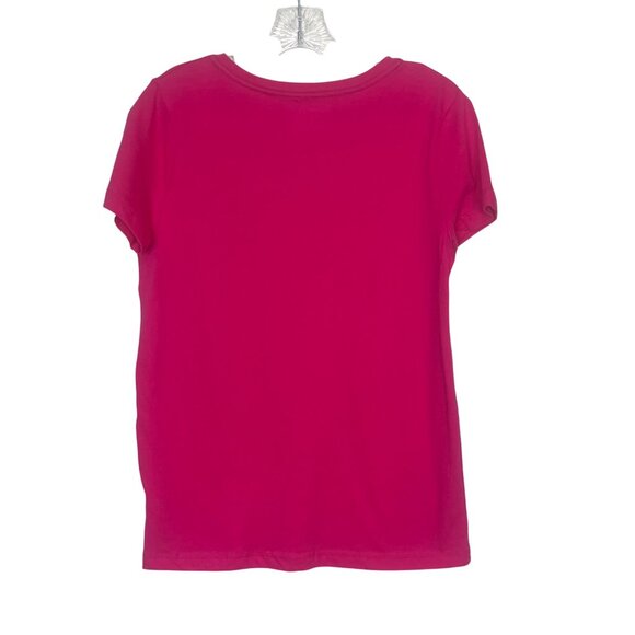 Time And Tru VNeck Relaxed Fit Tee Tshirt Womens Small PInk New - Picture 3 of 10